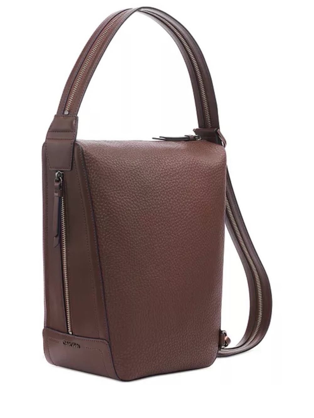 Calvin Klein Java Moss Unisex Brown Convertible Sling/ Shoulder/Backpack/